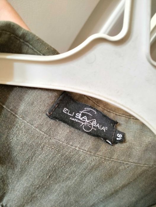 Vestido caqui em linho (tamanho 46) - Marca portuguesa Elisa Baia