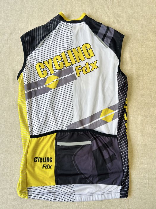 Camisola de Ciclismo FDX Sem Mangas Preta e Amarela