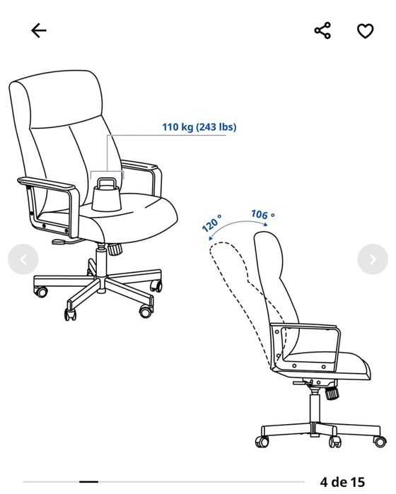 Millberget cadeira giratória IKEA