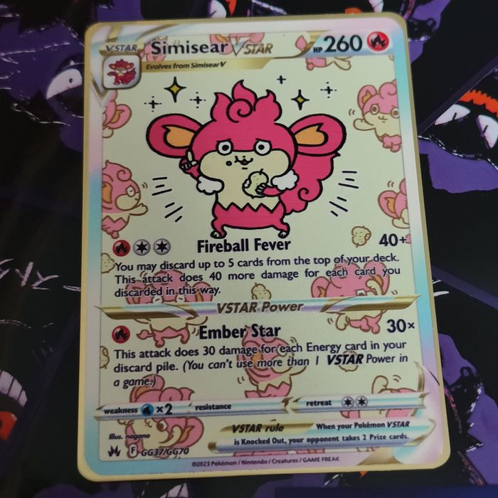 Karta Pokemon Metalowa Złota Simisear