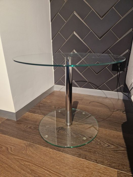 Vendo Mesa de Apoio em Vidro e Base Cromada da Area Store