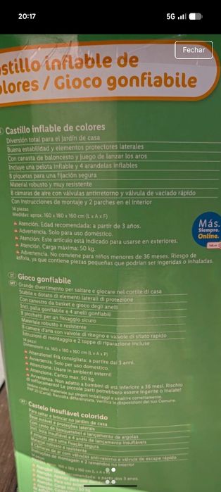 Insuflável com pouco uso