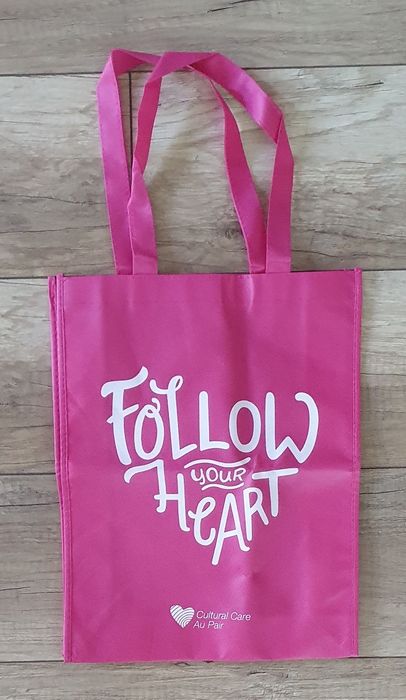 Torba na zakupy plaże FOLLOW YUOR HEART różowa