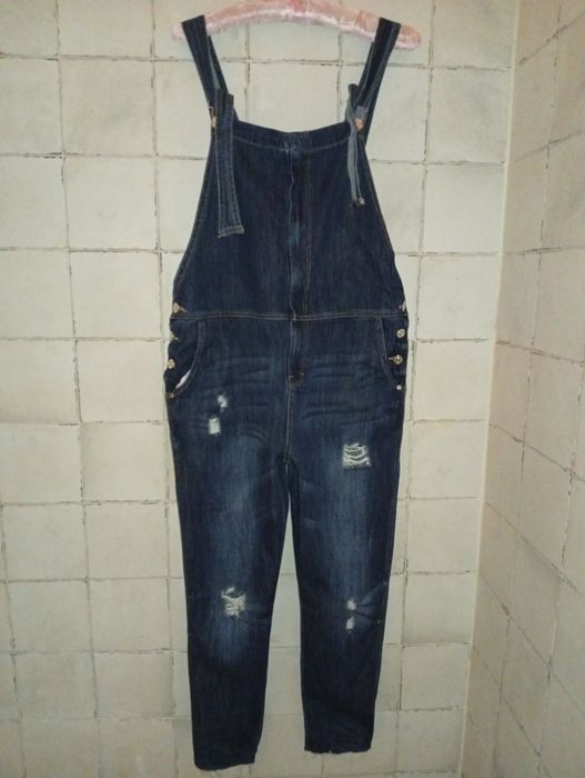 Spodnie ogrodniczki jeansowe, S/M