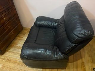 Fotel lub dwa rzkładany z funkcją spania, skórzany, czarny