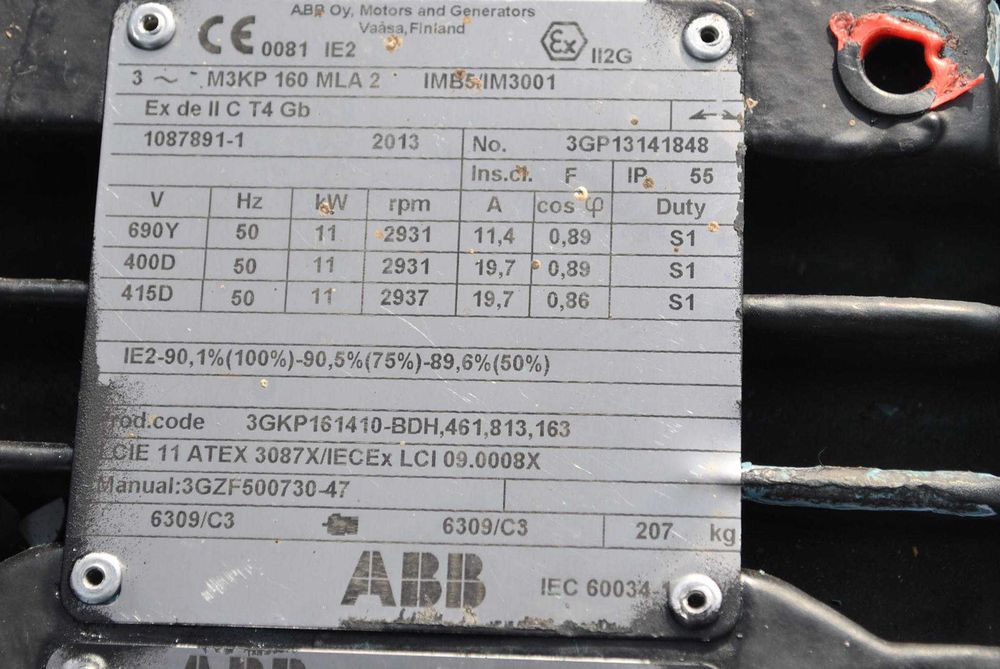 Dmuchawa, kompresor GARDNER DENVER C-DLR250. ABB Sprężarka