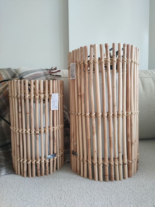 Włoskie lampy rattan nowe 2 rozmiary