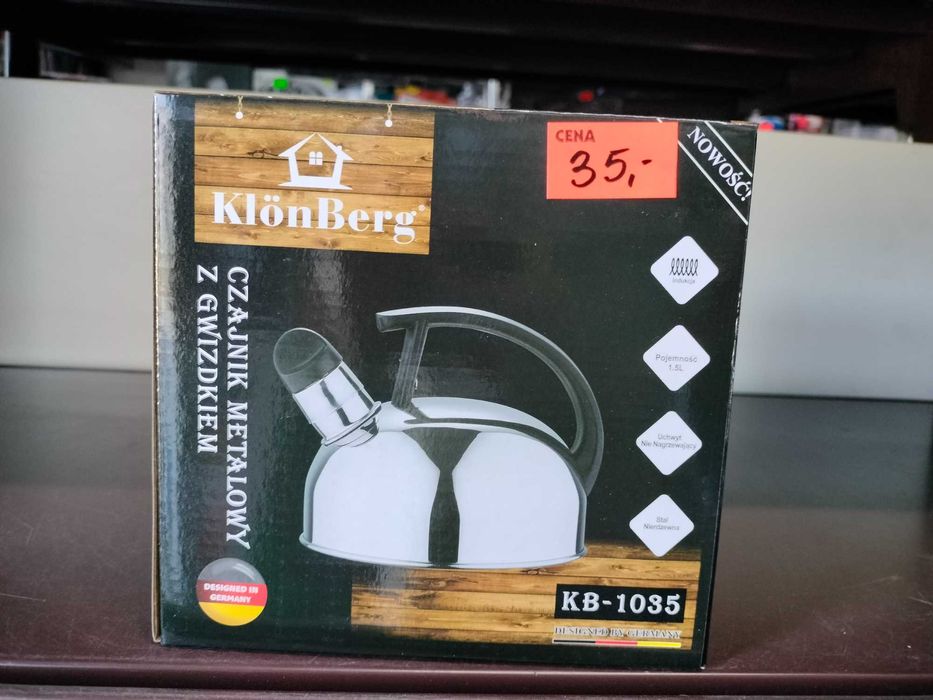 czajnik metalowy nie nagrzewająca się rączka mały gaz indukcja 1,5l no