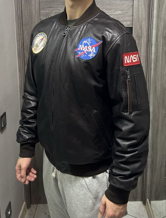 Шкірана куртка, бомбер NASA