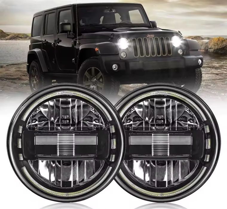 Lampy REFLEKTORY przód LED 7" Jeep Wrangler JK TJ CJ King Kong Extreme