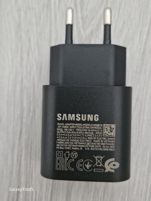Оригінальна швидка зарядка  Samsung 25 W  Виробник В'єтнам.
