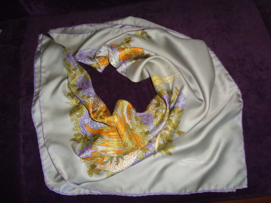 lux SPADACINI oryg. jedwabna chusta / apaszka UNIKAT vintage JEDWAB