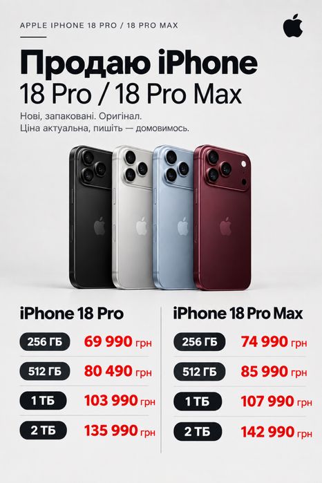 Iphone 18 pro / 18 pro max/ duo