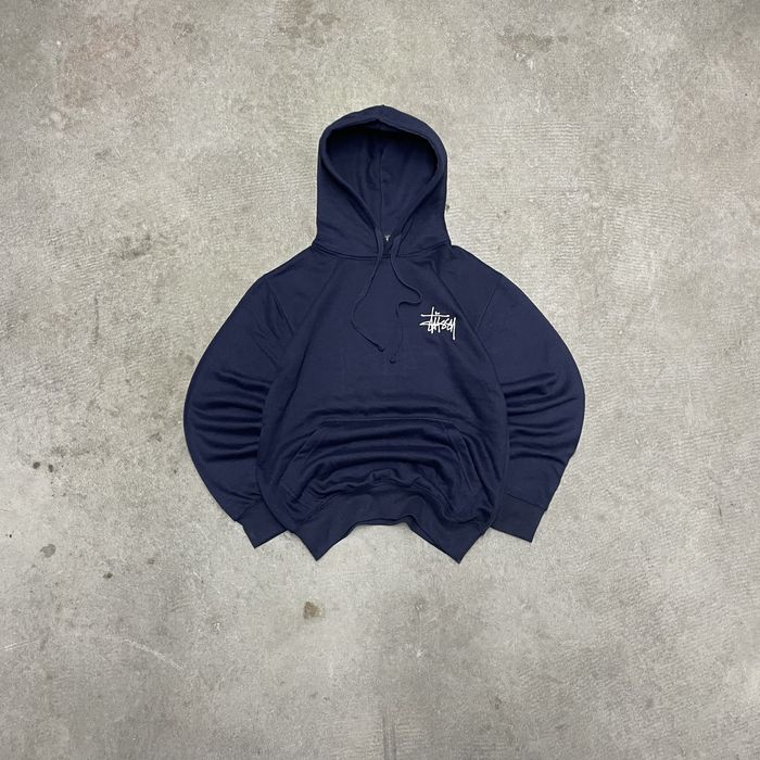 Bluza stussy navy blue hoodie rozmiar S granatowa