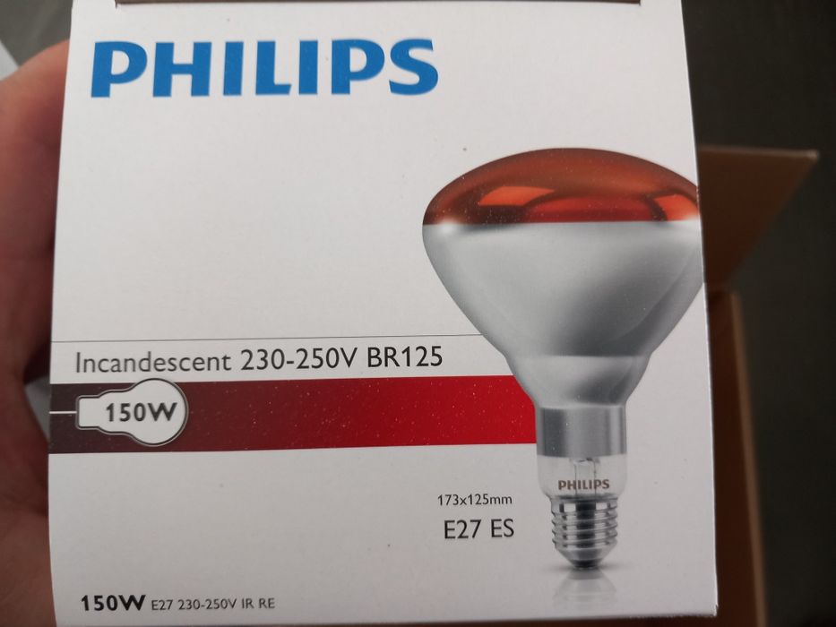 Лампочка філіпс для обігріву поросят курчат каченят гусенят