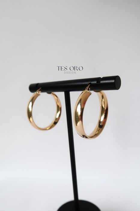 Złote Kolczyki Koła | 2.3cm | Próba Złota 585