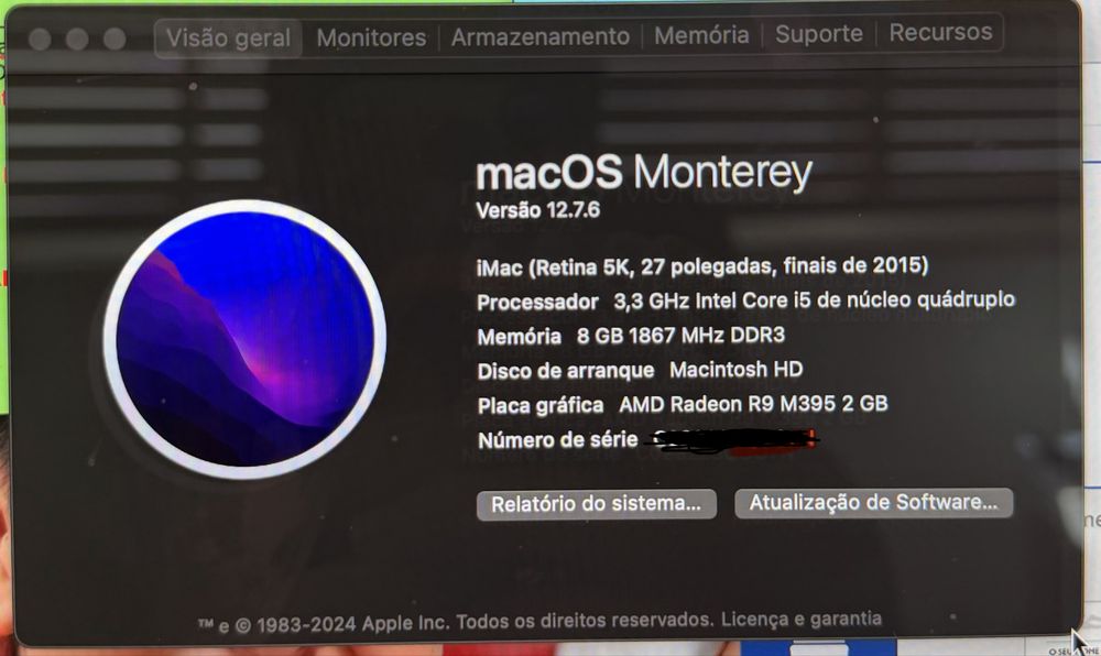 iMac 27” Retina 5K — Intel i5 — 8GB RAM — 2TB Fusion Drive