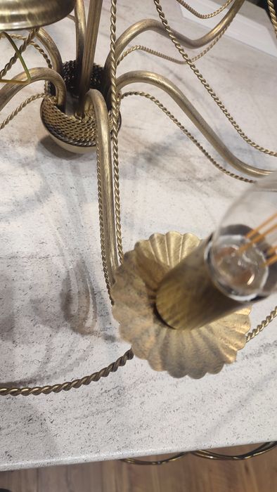 Żyrandol świecznikowy tori złoty