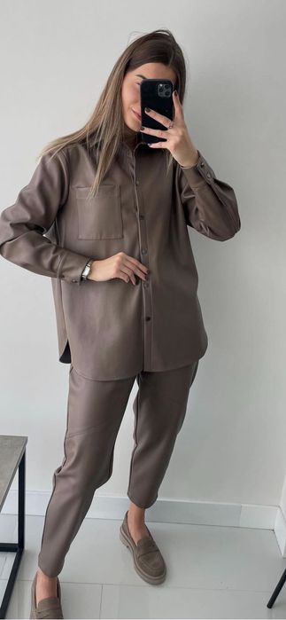 Костюм, комплект з екошкіри, экокожа, кожа,шкіра,рубашка, брюки, штаны