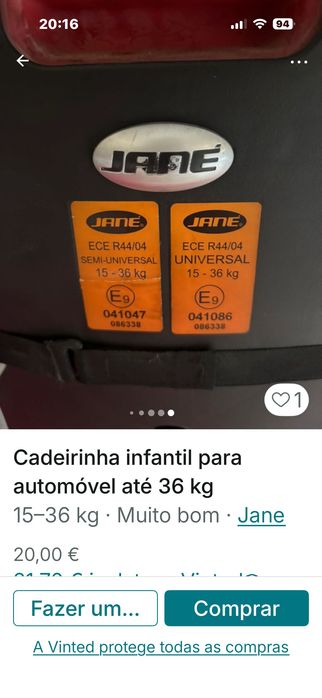 Cadeira criança para o carro