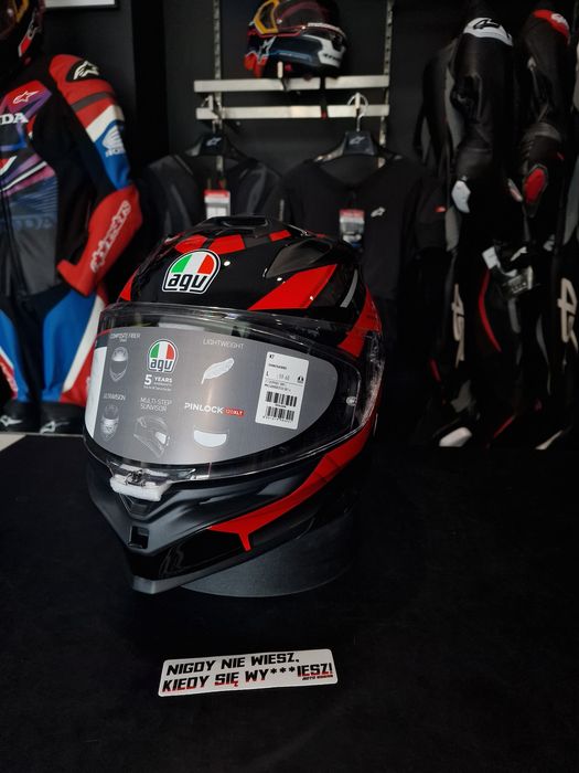 Kask motocyklowy AGV K7 TAURAX Black/Red !Pytaj o dostępność!
