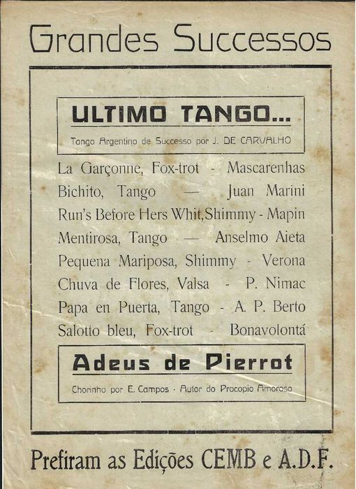 PIANO: Partitura Antiga "Pecchè?" (1913) - Casa A. Di Franco (Raridade)