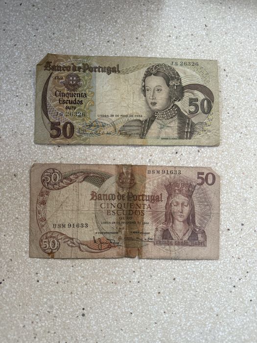 Notas escudo verdadeiras colecao