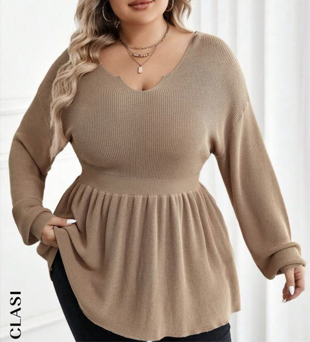 Camisola de malha bege