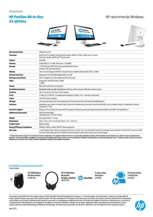 Komputer HP Pavilion All-IN-One 23-q055