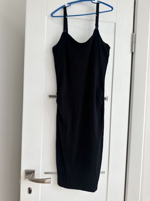 Платье сукня черное беременных рубчик трикотаж котон сарафан черный