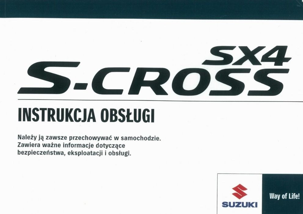 Suzuki SX4 SCross 201316+Radio CD Instrukcja Obsług