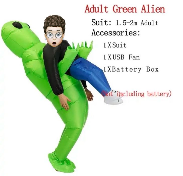 Kosmita, obcy, alien przebranie/ kostium r.150cm- 200 cm