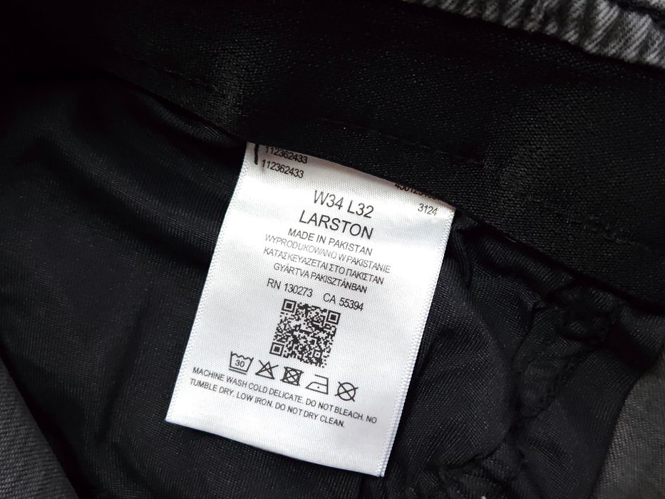 WRANGLER Larston Spodnie Jeans Szare Męskie r. 34/32