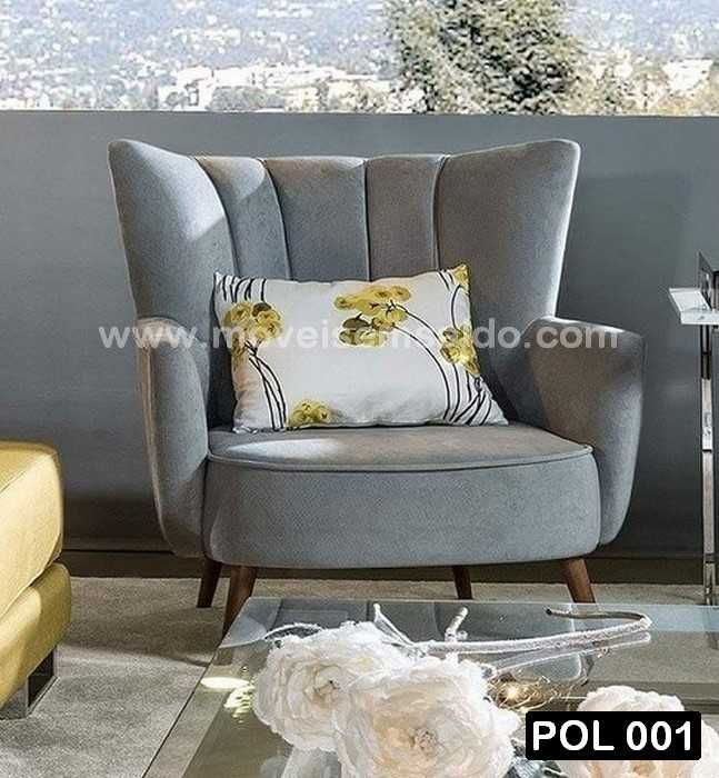 Cadeirões / Poltronas de Sala Estofadas - Todas medidas e cores.