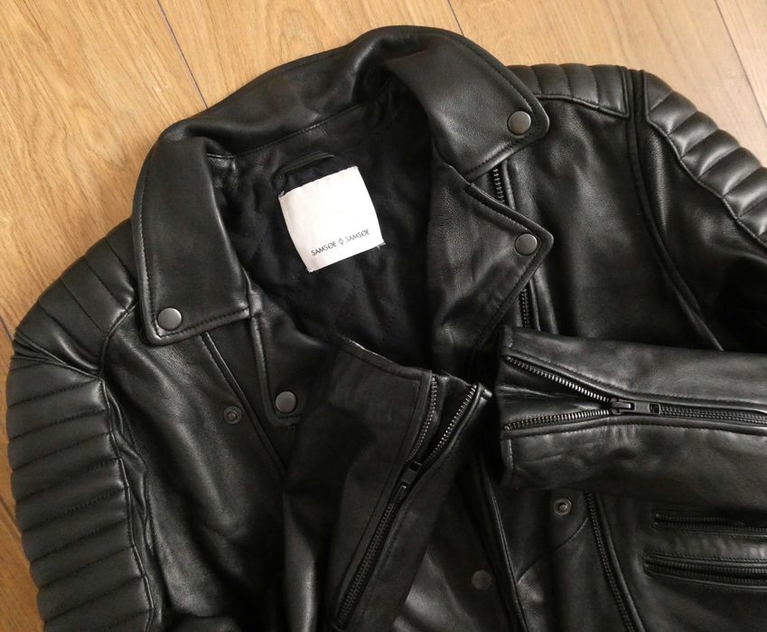 Kurtka skórzana damska Samsøe Samsøe pilotka SKÓRA biker RAMONESKA S/M