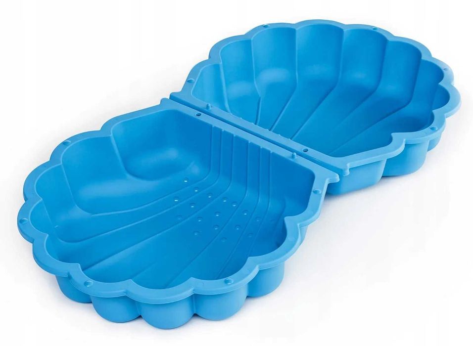 XL DUŻA Piaskownica Basen Muszla 2w1 Zamykana Niebieska