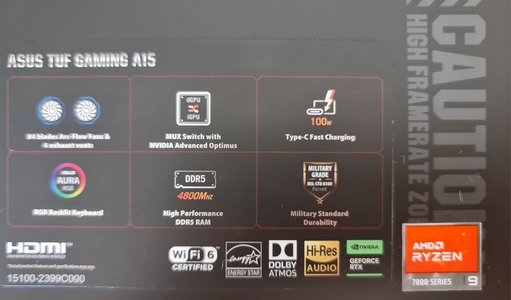 ASUS TUF Gaming A15 — Ryzen 9 + RTX | 144 Hz
