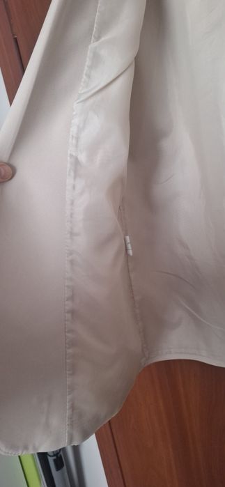 Beżowy komplet garnitur damski marynarka żakiet s 36