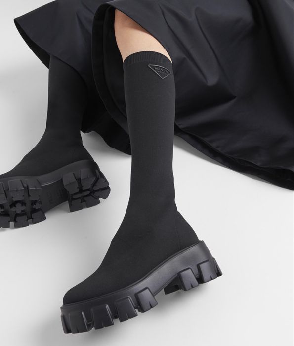 Чулок сапоги ботинки в стиле прада ботфорты