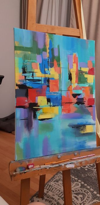 Картина 40/65, абстракция, лофт, интерьер, акрил, на холсте