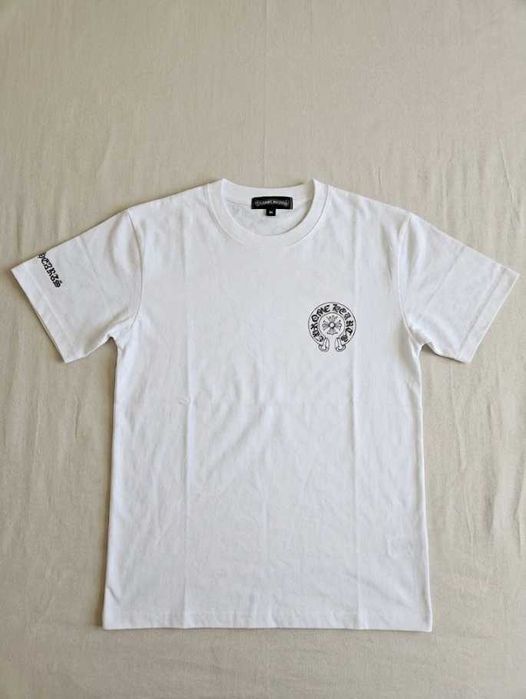 Biały t-shirt Chrome Hearts horseshoe logo koszulka gotyk streetwear M