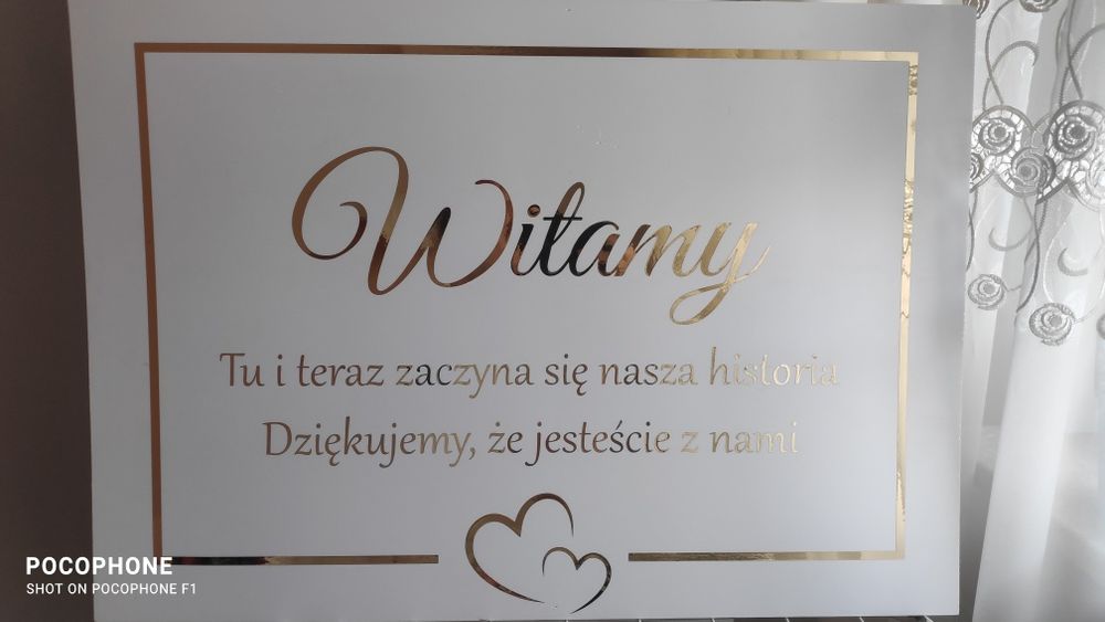 Tablica powitalna i tablica ustawienie stołów