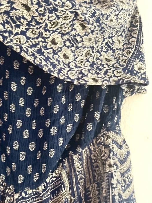 Macacão Calção Bershka Boho XS Azul & Branco