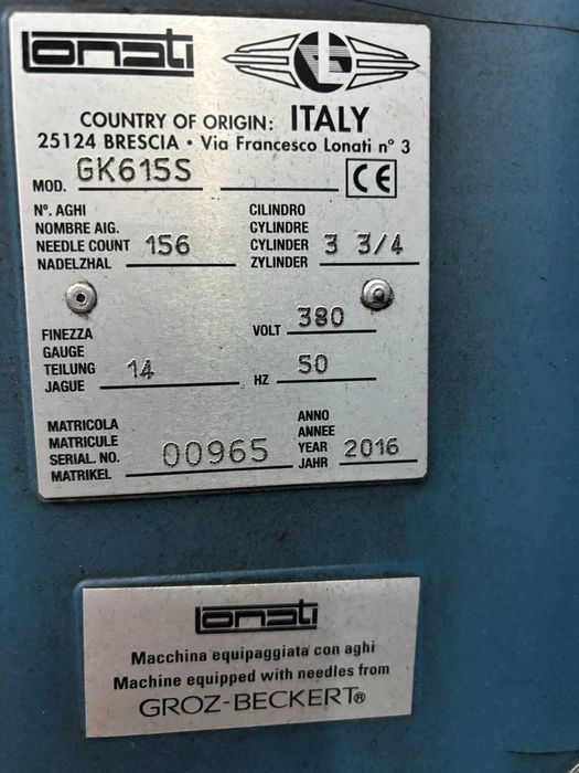 комп'ютеризована одноциліндрова шкарпеткова машина Lonati GK615S