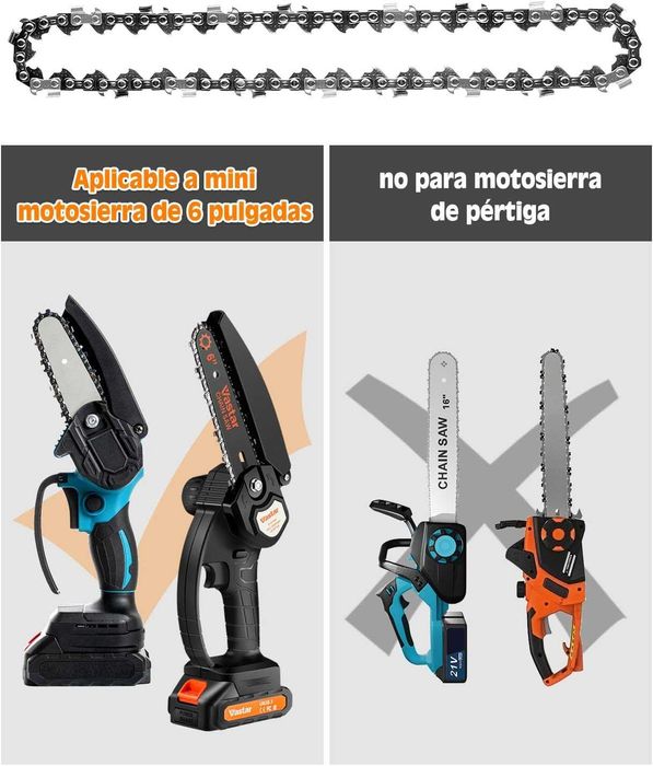 4 correntes mini moto-serra portátil - 6 polegadas