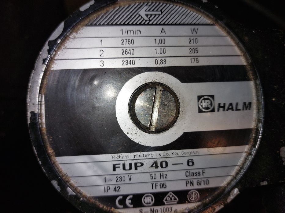 pompa obiegowa halm fup 40-6 230v