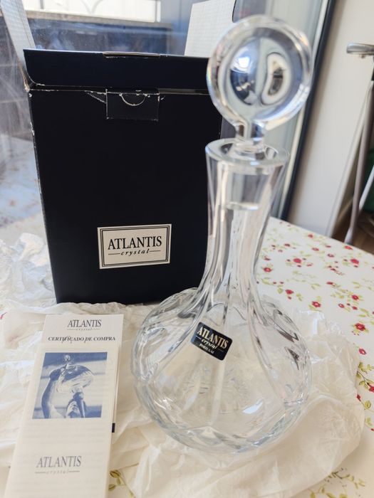Garrafa / Decanter em Cristal Atlantis (NOVO, com Caixa e Certificado)