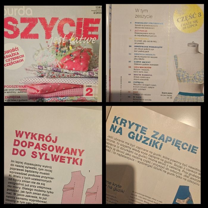 Zestaw gazetek z wykrojami,  burda