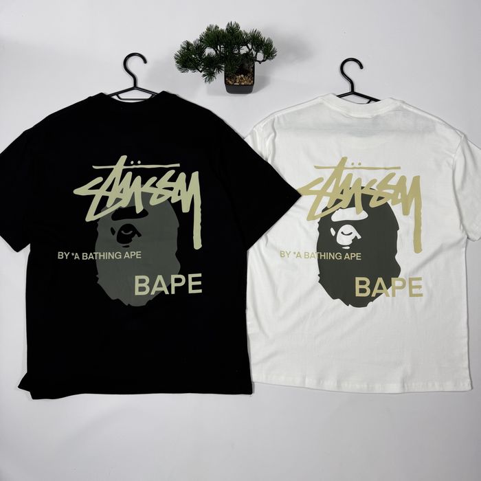 Футболка Bape x Stussy S-XL бейп стусі тішка a bathing ape