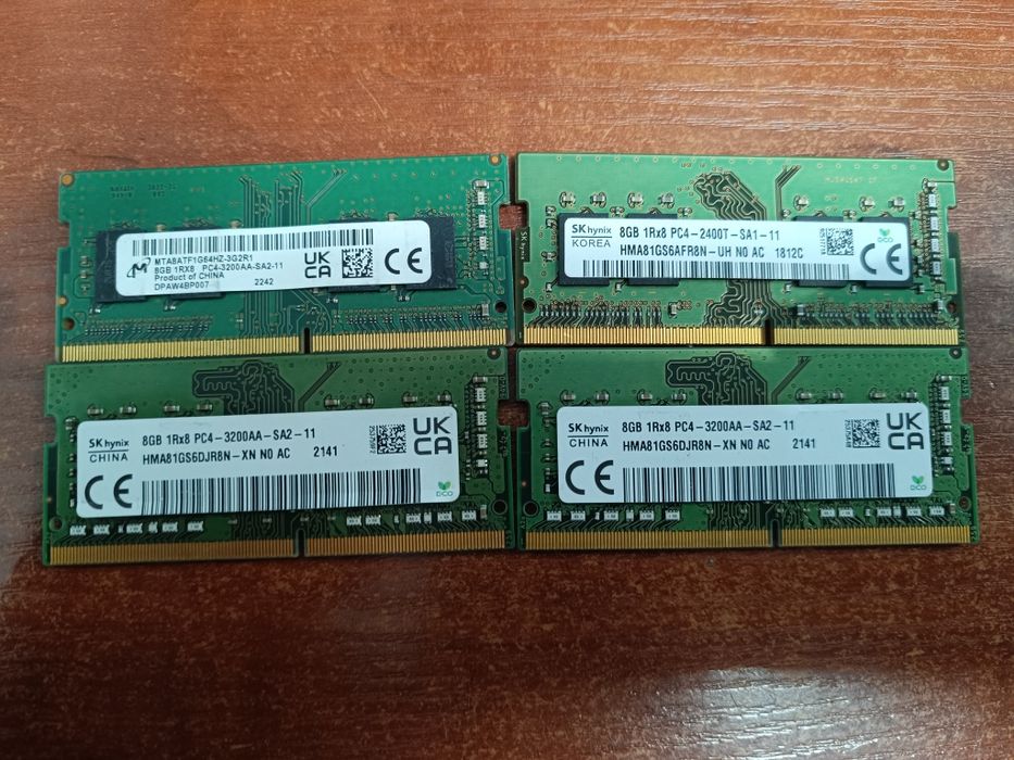 Pamięć RAM 8GB DDR4 / 4 SZTUKI/ Sklep Wieluń / GWARANCJA